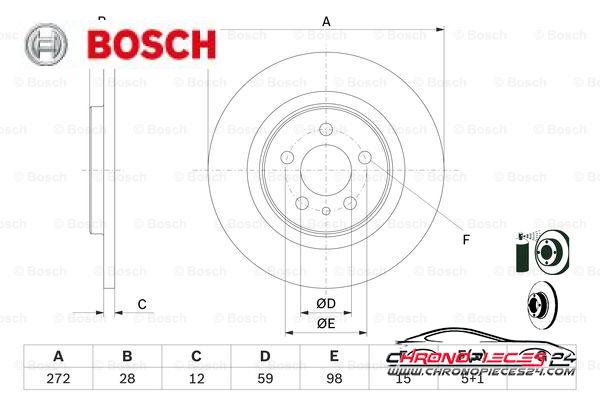 Achat de BOSCH 0 986 479 064 Disque de frein pas chères