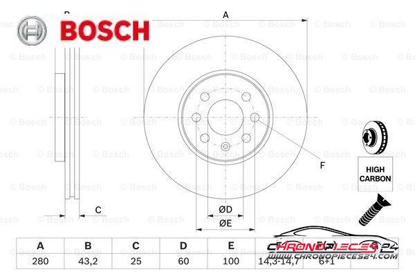 Achat de BOSCH 0 986 479 077 Disque de frein pas chères