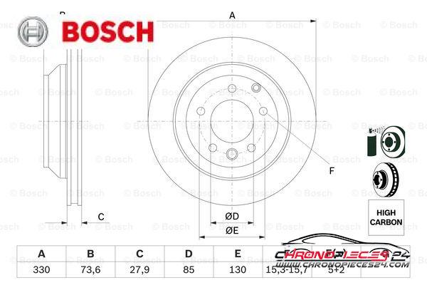 Achat de BOSCH 0 986 479 095 Disque de frein pas chères