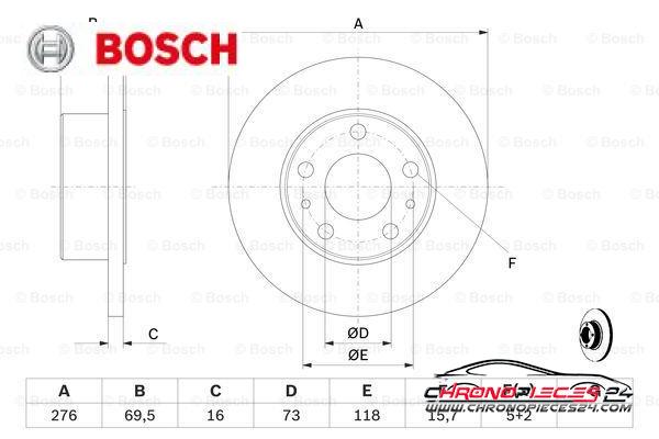 Achat de BOSCH 0 986 479 163 Disque de frein pas chères