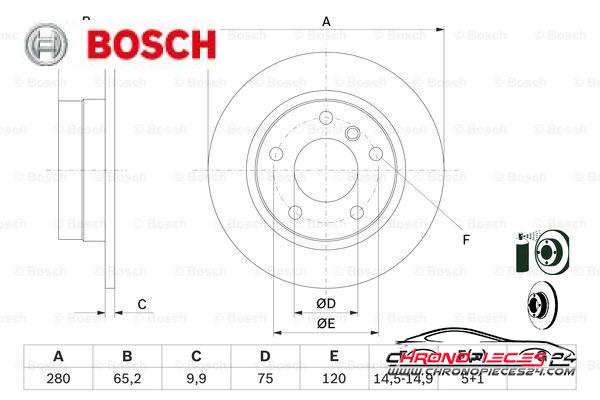 Achat de BOSCH 0 986 479 217 Disque de frein pas chères