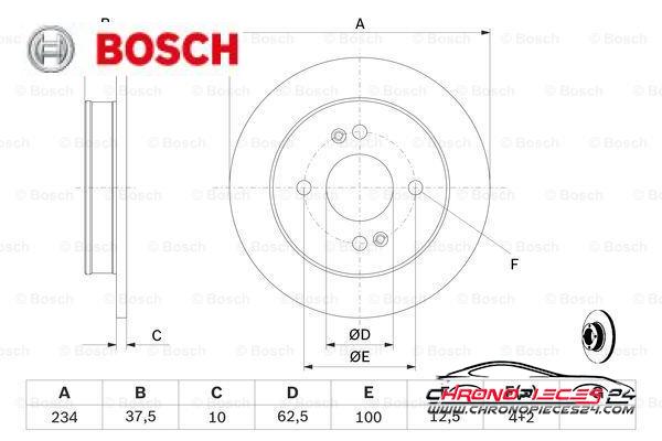 Achat de BOSCH 0 986 479 256 Disque de frein pas chères