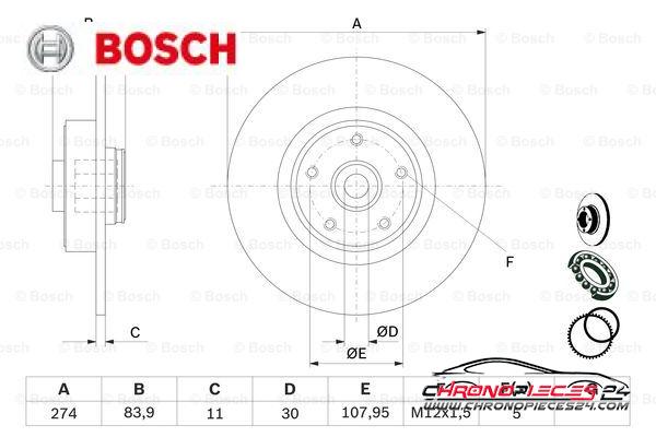 Achat de BOSCH 0 986 479 273 Disque de frein pas chères