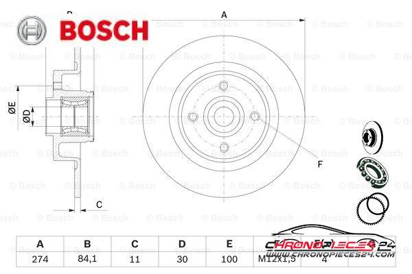 Achat de BOSCH 0 986 479 277 Disque de frein pas chères