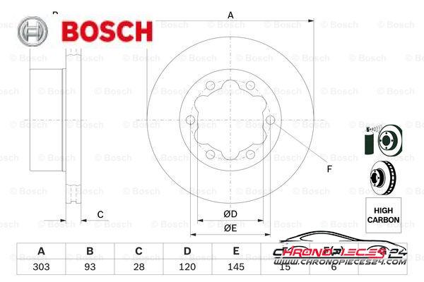 Achat de BOSCH 0 986 479 296 Disque de frein pas chères