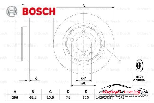 Achat de BOSCH 0 986 479 306 Disque de frein pas chères