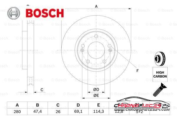 Achat de BOSCH 0 986 479 368 Disque de frein pas chères