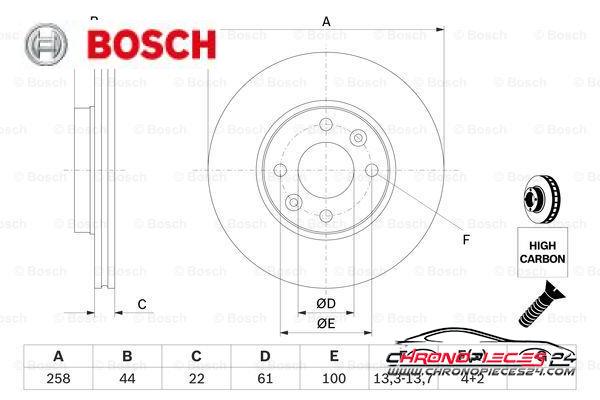 Achat de BOSCH 0 986 479 556 Disque de frein pas chères