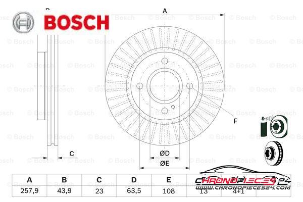 Achat de BOSCH 0 986 479 566 Disque de frein pas chères