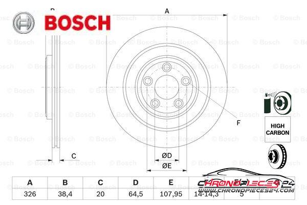 Achat de BOSCH 0 986 479 628 Disque de frein pas chères