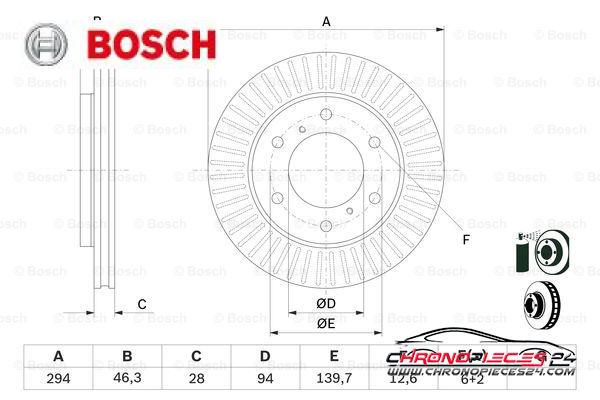 Achat de BOSCH 0 986 479 704 Disque de frein pas chères