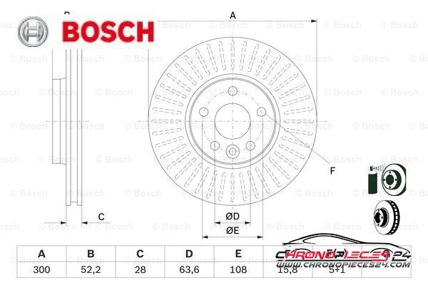 Achat de BOSCH 0 986 479 974 Disque de frein pas chères