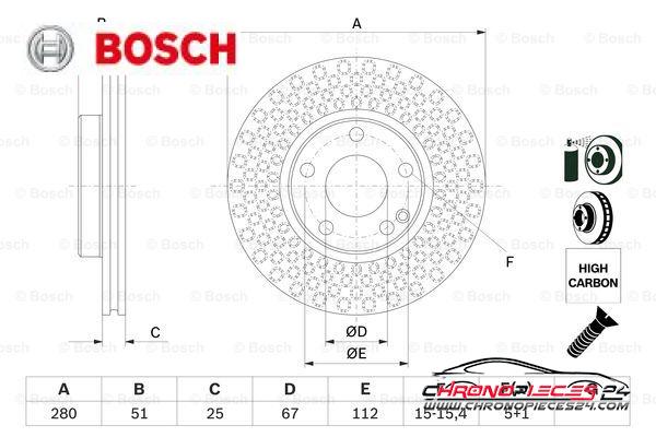 Achat de BOSCH 0 986 479 A00 Disque de frein pas chères