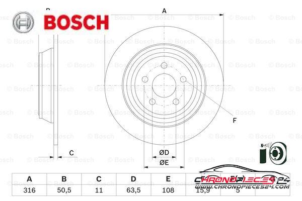 Achat de BOSCH 0 986 479 D47 Disque de frein pas chères