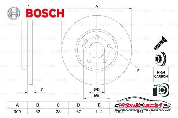 Achat de BOSCH 0 986 479 D57 Disque de frein pas chères