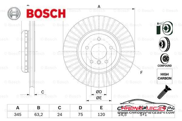 Achat de BOSCH 0 986 479 E13 Disque de frein pas chères