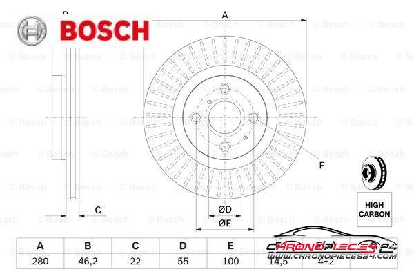 Achat de BOSCH 0 986 479 E37 Disque de frein pas chères