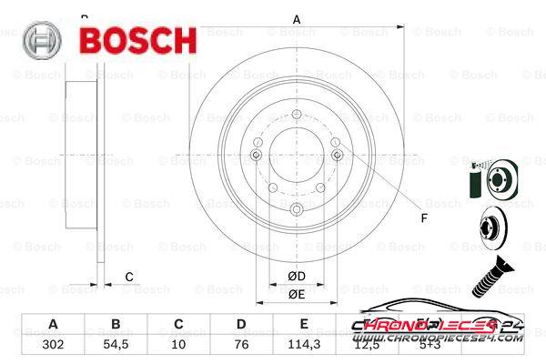 Achat de BOSCH 0 986 479 E43 Disque de frein pas chères