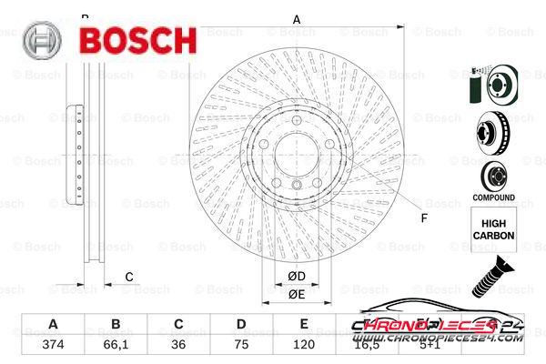 Achat de BOSCH 0 986 479 E63 Disque de frein pas chères