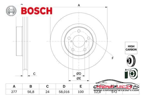 Achat de BOSCH 0 986 479 E69 Disque de frein pas chères