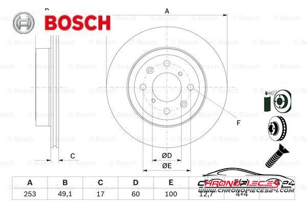 Achat de BOSCH 0 986 479 E75 Disque de frein pas chères