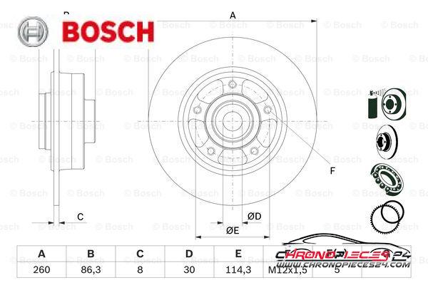 Achat de BOSCH 0 986 479 E78 Disque de frein pas chères