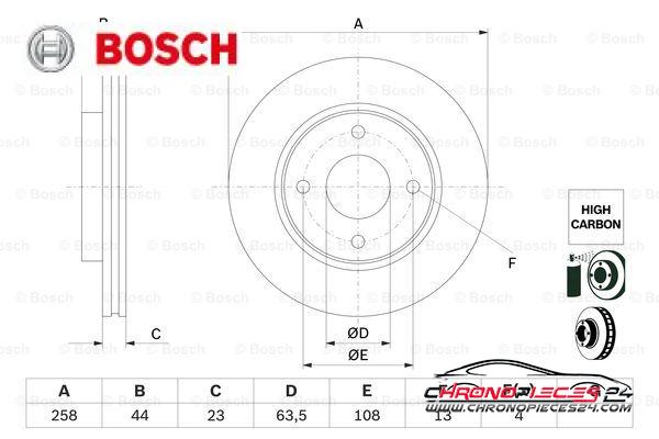 Achat de BOSCH 0 986 479 E80 Disque de frein pas chères