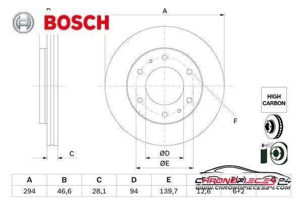 Achat de BOSCH 0 986 479 E93 Disque de frein pas chères