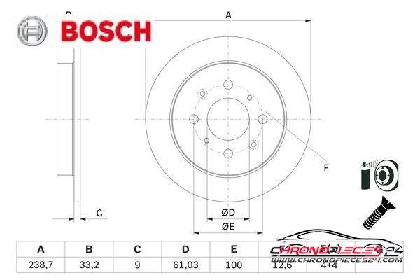 Achat de BOSCH 0 986 479 F34 Disque de frein pas chères