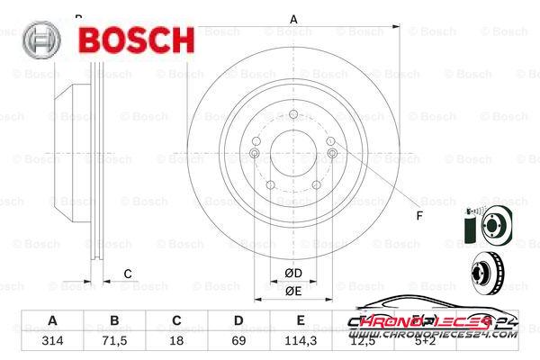 Achat de BOSCH 0 986 479 F43 Disque de frein pas chères