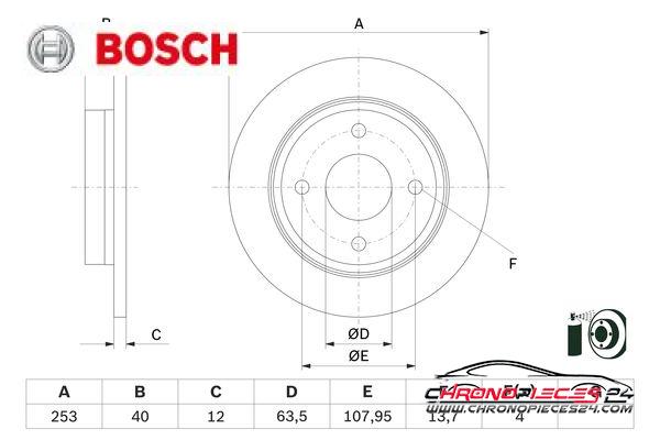 Achat de BOSCH 0 986 479 F63 Disque de frein pas chères