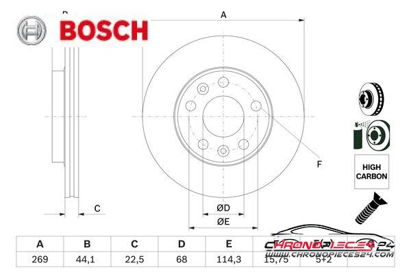 Achat de BOSCH 0 986 479 F65 Disque de frein pas chères