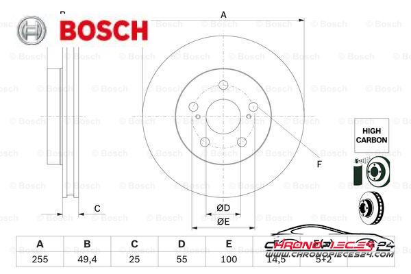 Achat de BOSCH 0 986 479 F72 Disque de frein pas chères