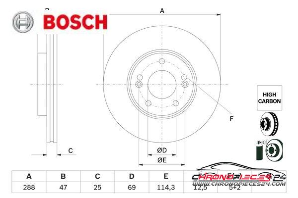 Achat de BOSCH 0 986 479 G24 Disque de frein pas chères