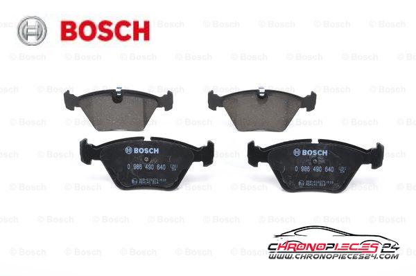 Achat de BOSCH 0 986 490 640 Kit de plaquettes de frein, frein à disque pas chères