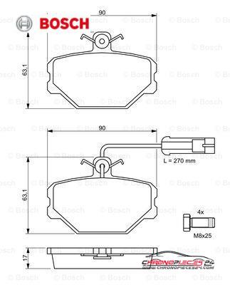 Achat de BOSCH 0 986 491 050 Kit de plaquettes de frein, frein à disque pas chères