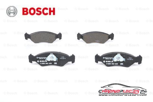 Achat de BOSCH 0 986 492 020 Kit de plaquettes de frein, frein à disque pas chères