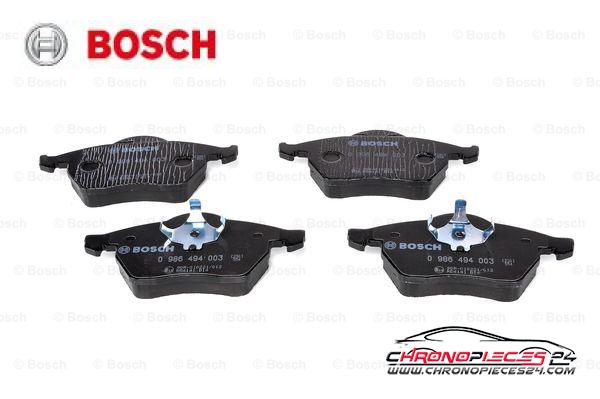 Achat de BOSCH 0 986 494 003 Kit de plaquettes de frein, frein à disque pas chères