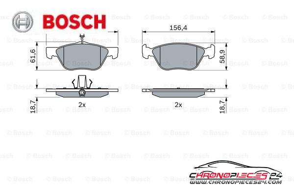 Achat de BOSCH 0 986 494 004 Kit de plaquettes de frein, frein à disque pas chères