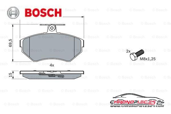 Achat de BOSCH 0 986 494 010 Kit de plaquettes de frein, frein à disque pas chères