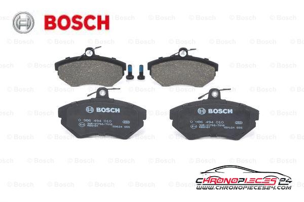 Achat de BOSCH 0 986 494 010 Kit de plaquettes de frein, frein à disque pas chères