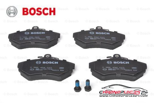 Achat de BOSCH 0 986 494 010 Kit de plaquettes de frein, frein à disque pas chères