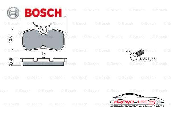 Achat de BOSCH 0 986 494 011 Kit de plaquettes de frein, frein à disque pas chères