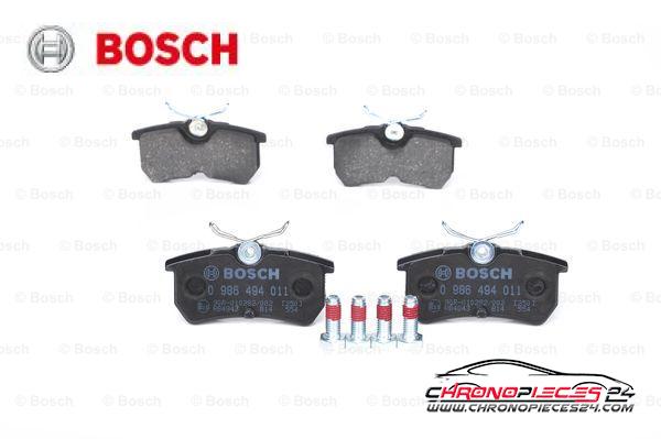 Achat de BOSCH 0 986 494 011 Kit de plaquettes de frein, frein à disque pas chères