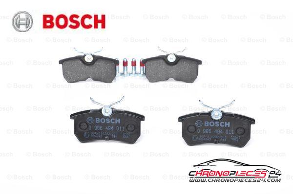 Achat de BOSCH 0 986 494 011 Kit de plaquettes de frein, frein à disque pas chères