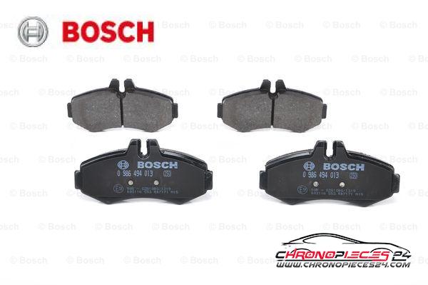 Achat de BOSCH 0 986 494 013 Kit de plaquettes de frein, frein à disque pas chères