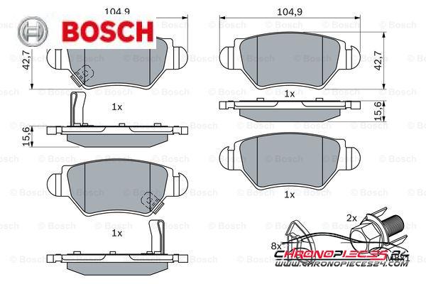 Achat de BOSCH 0 986 494 014 Kit de plaquettes de frein, frein à disque pas chères