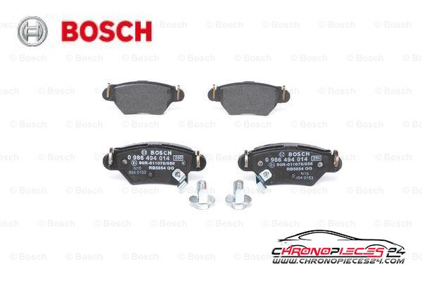 Achat de BOSCH 0 986 494 014 Kit de plaquettes de frein, frein à disque pas chères