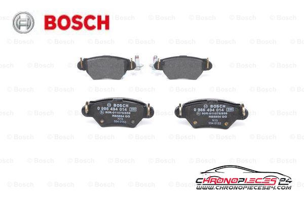 Achat de BOSCH 0 986 494 014 Kit de plaquettes de frein, frein à disque pas chères