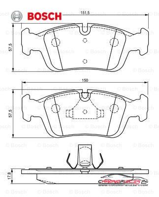 Achat de BOSCH 0 986 494 015 Kit de plaquettes de frein, frein à disque pas chères